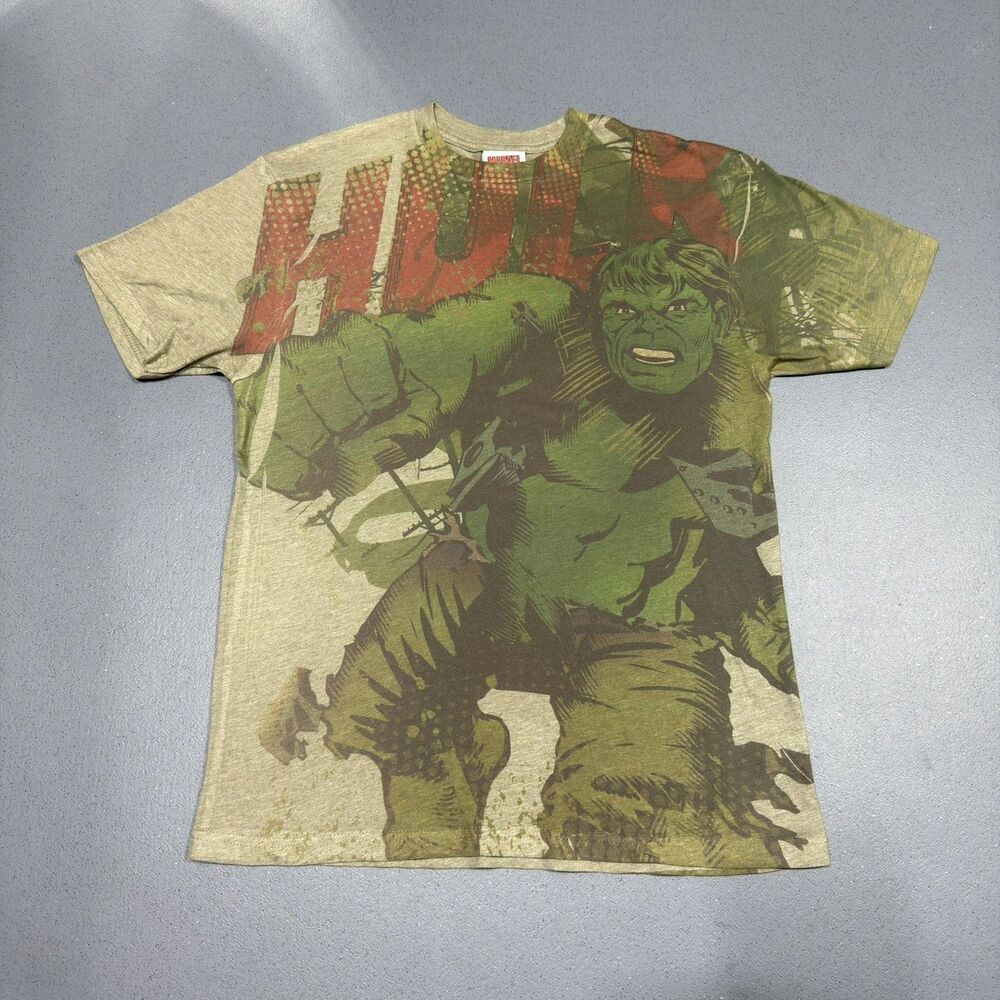 Vintage 2009 Marvel Comics The Incredible Hulk AOP All Over Print T Shirt Mens M
